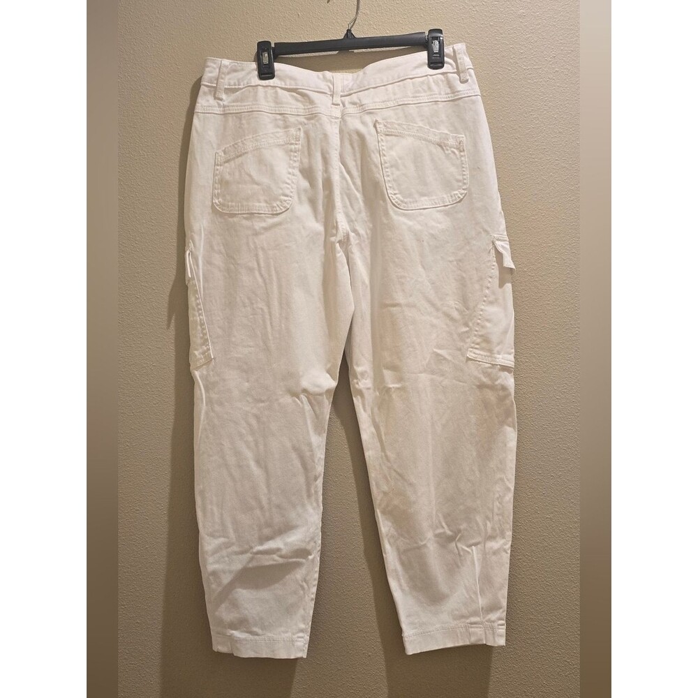 NWT Anthropologie Amadi Laurie Cargo Harem Pants In White Sz L - Picture 6 of 6